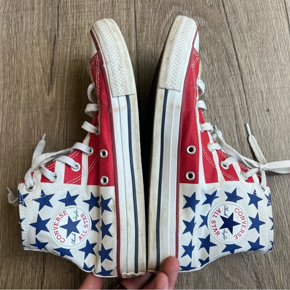Converse vintage USA American flag high top sneakers Junior 6 EU 38.5 women 8 - Picture 6 of 8